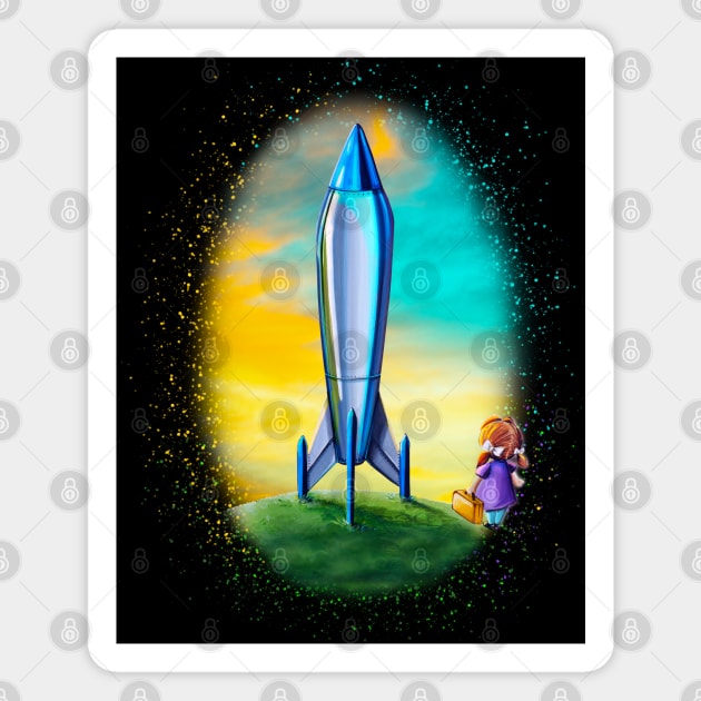 The Moon Mission Magnet by Rocket Girl